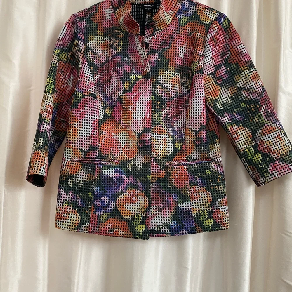 WORTH NEW YORK colorful abstract jacket.  size 8 - Picture 13 of 14